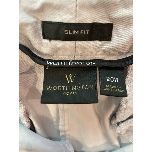 Worthington Gray Slim Fit Mid Rise Dress Pant Women Size 20W - Picture 3 of 7